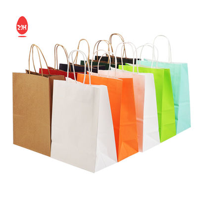 3x8.5 Inches Gift Packing Bags SGS Clothing Packing Kraft Paper Bag With Handle