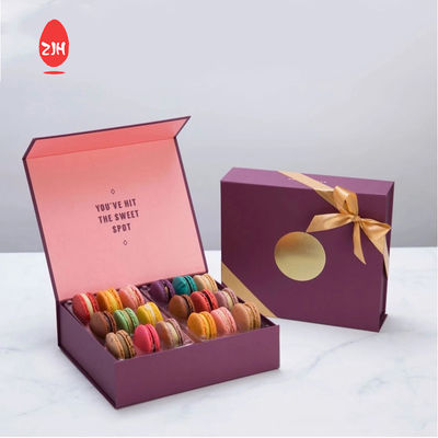 11cm Wadah Kemasan Makanan Sekali Pakai Mewah Kemasan Kotak Macaron Merah Muda
