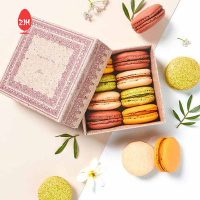 11cm Wadah Kemasan Makanan Sekali Pakai Mewah Kemasan Kotak Macaron Merah Muda