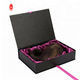 Custom Logo Black Rigid Paper Cardboard Hair Gift packaging box With Ribbon