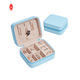 Kulit PU Kulit Kotak Perhiasan Anting-Anting Tempat Ritsleting Portable Perhiasan Organizer