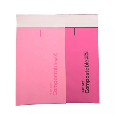 Karton SGS Mailer Kraft Daur Ulang Ramah Lingkungan Pink Double Kraft Paper Bubble Mailer