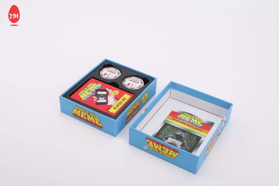 Private Label Lipat Blue Corrugated Paper Gift Set Paket Daur Ulang Dengan Logo