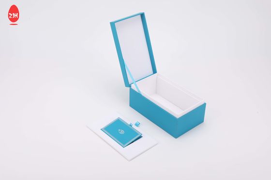 Tutup Base Blue Matt Parfum Packaging Box Gift Essential Oil Fragrance With Tray