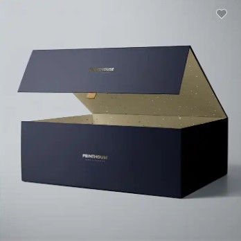 Kotak Hadiah Penutupan Logo Kustom Matt Black Cardboard Magnetic Rigid Boxes Dapat didaur ulang