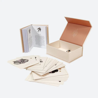 Pola Kotak Karton Kaku Daur Ulang Logo Kustom Kartu Tarot Kotak Buku Magnet